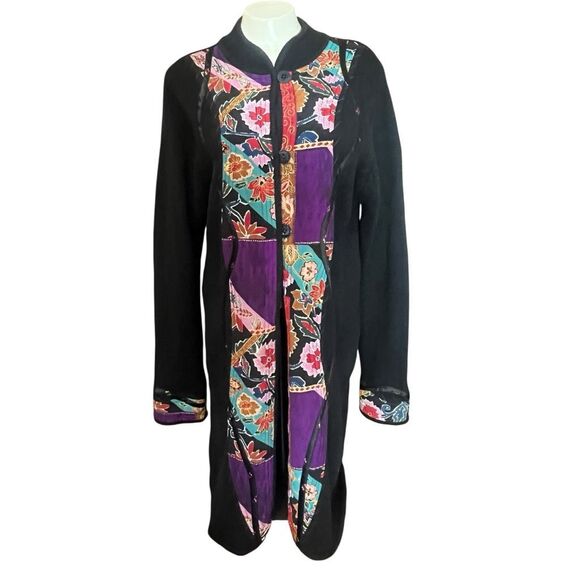 KOOS of Course! Vintage Patchwork Detail Long Duster Cardigan - Picture 5 of 8